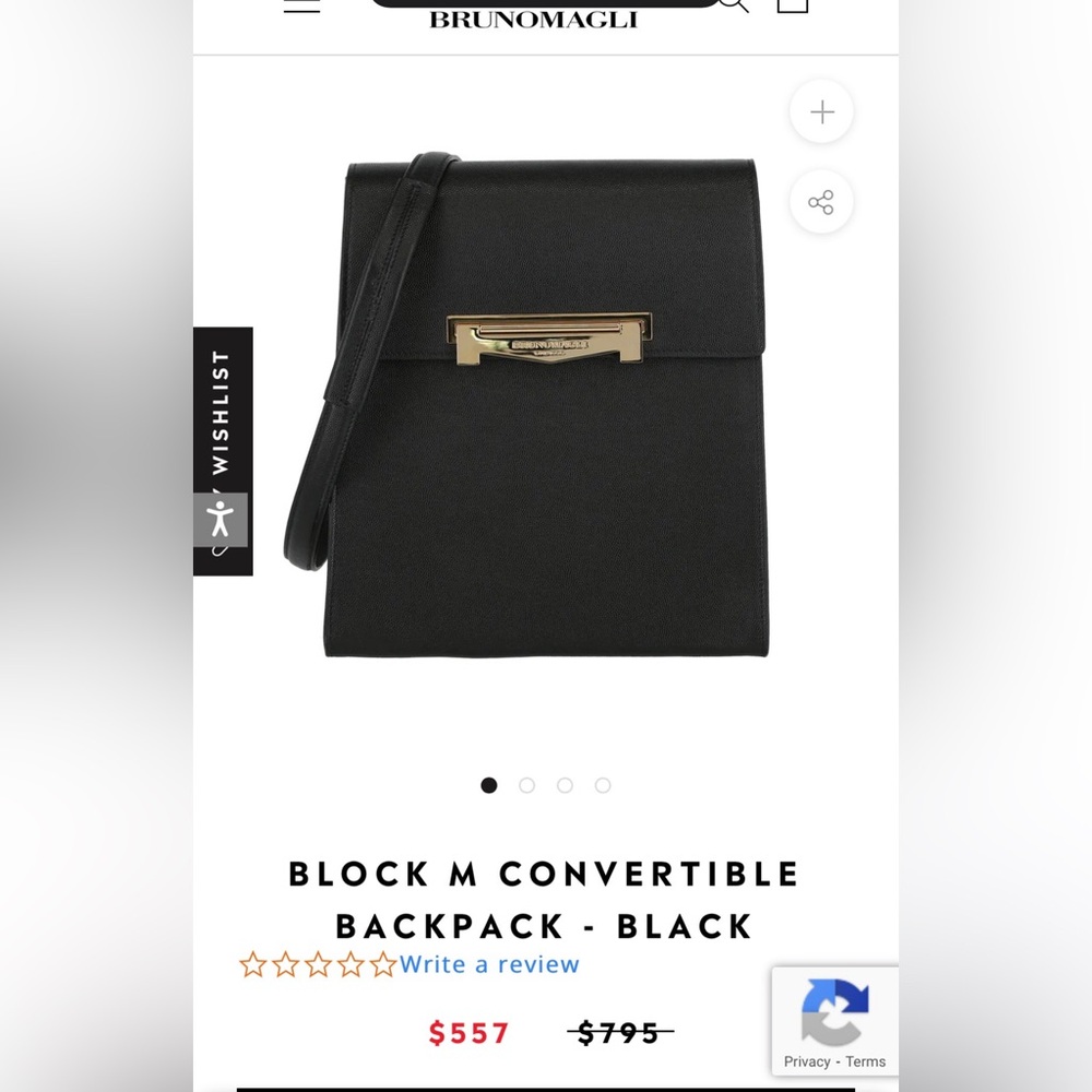 ✨Bruno Magli ✨ Black Block M Convertible backpack to shoulder/crossbody bag
